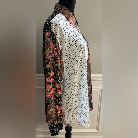 Vintage Marlis Mixed Print Top-size 14 - Picture 4 of 6